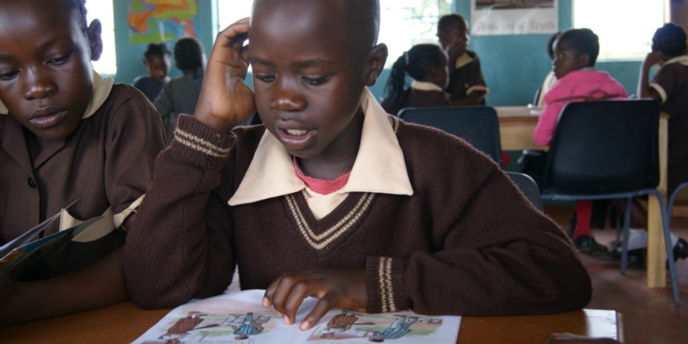 A student learns to read in a primary school in Zambia. Credit: GPE/Dan Petrescu