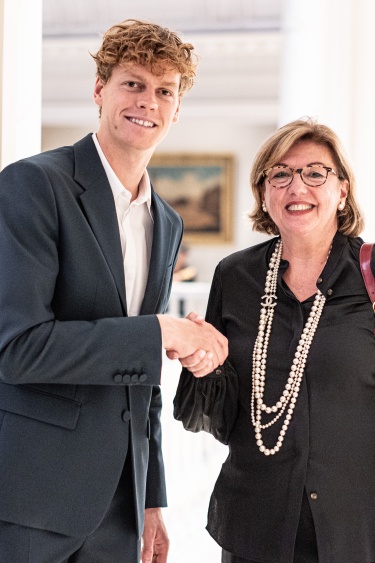Jannik Sinner et GPE CEO Laura Frigenti.